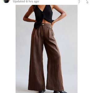 Anthropologie Sovere Instance Brown Linen Pants -size xl